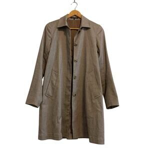 Theory Knit Car Coat Light Brown Beige Petite